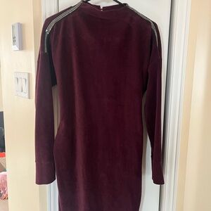 Dynamite Deep Red Dress with Silver Accents